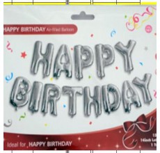 Напис із куль "Happy Bithday" срібло Напис із куль "Happy Bithday" срібло